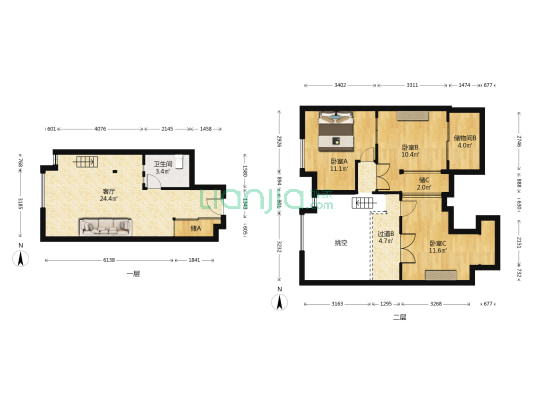 中国铁建尚城汇 3室1厅1卫 46平方