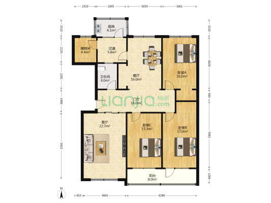 畜牧局家属楼 3室2厅1卫 150平方