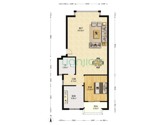 世纪星苑 1室1厅1卫 228平方