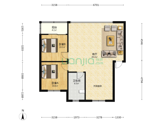 农科公寓 2室1厅1卫 189平方