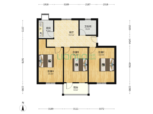 惠济二路一号 3室1厅1卫 92平方
