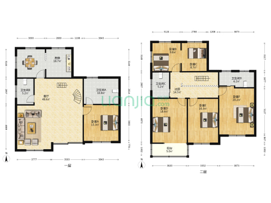 陆巷小区 6室1厅4卫 240平方