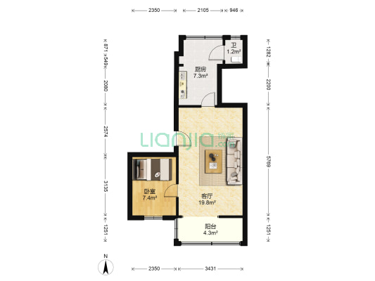 东山巷5号 1室1厅1卫 117平方