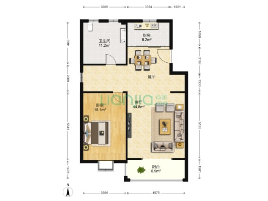 盛世佳园 1室1厅1卫 181平方