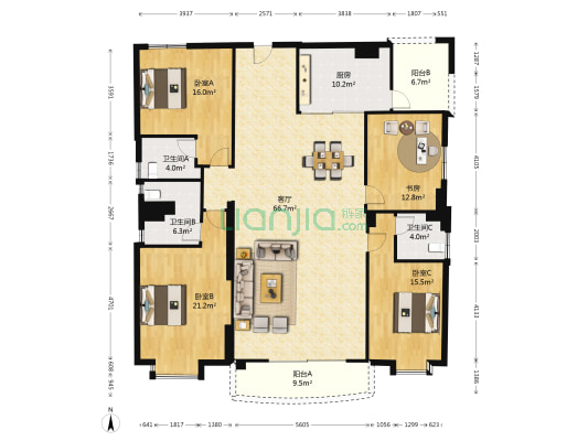 金穗华庭 4室1厅3卫 209平方