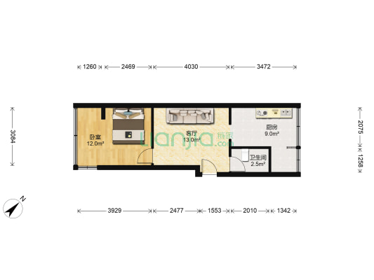 沿巷壹號院 1室1厅1卫 38平方