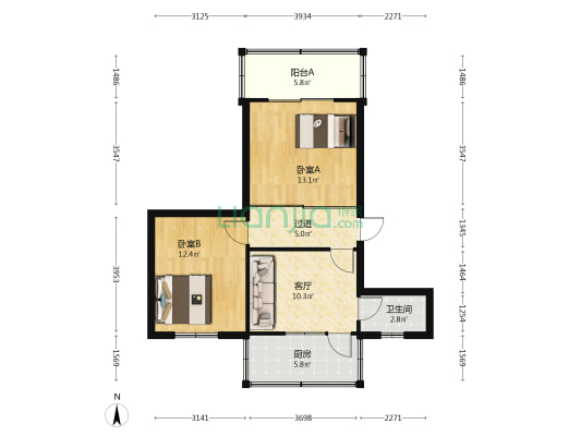 清溪路32号 2室1厅1卫 68平方