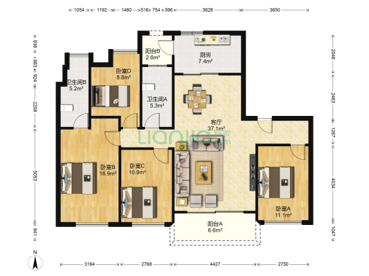 碧桂园逸泉山庄 4室1厅2卫 142平方