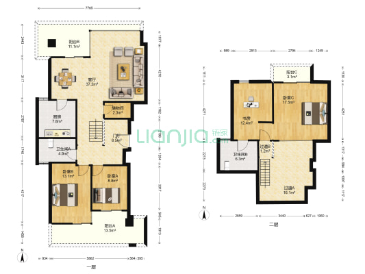 人和天地（新牌坊） 4室1厅2卫 160平方