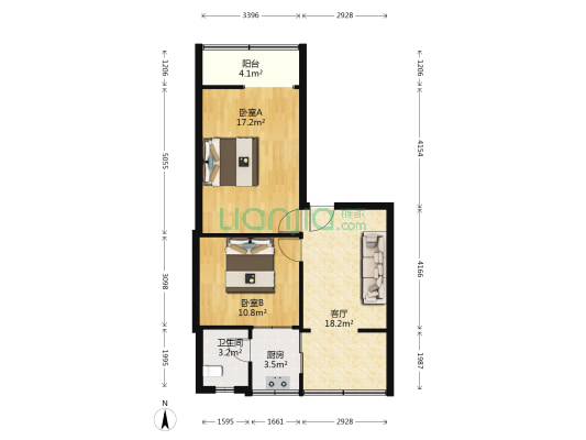 青江西路101号 2室1厅1卫 66平方