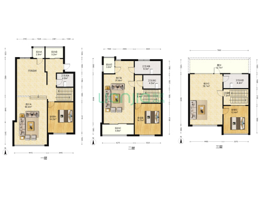 格调故里 3室3厅4卫 194平方