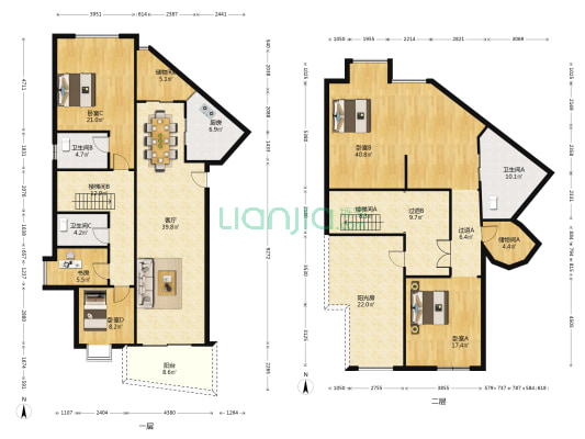 西湖丽苑 5室1厅3卫 270平方