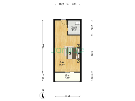 润丰嘉园 1室0厅1卫 46平方