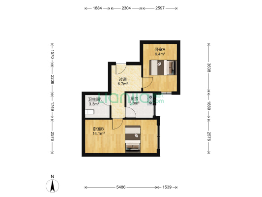 松宇花园四期 2室0厅1卫 51平方