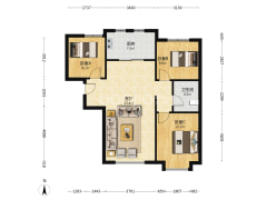 鸿坤理想湾北区 3室1厅 南 北-涿州鸿坤理想湾北区户型图