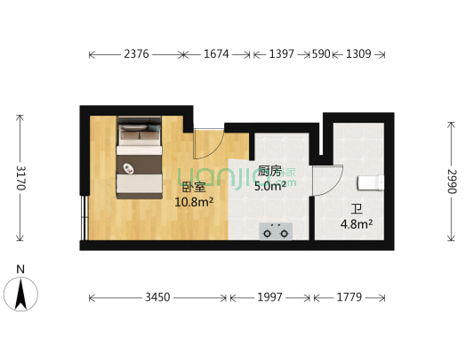 研发园 1室0厅1卫 42平方