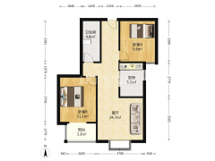 联合七号院      全南两居       精装-涿州联合七号院户型图