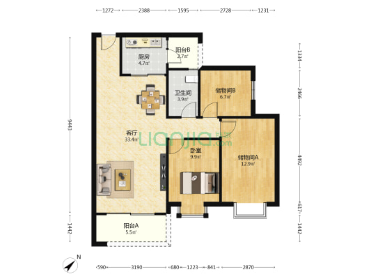 南湖路1001号 1室1厅1卫 108平方