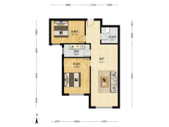K2狮子城南区 2室1厅 南-涿州K2狮子城南区户型图