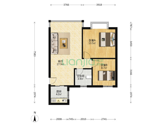 聚盛逸品森香 2室1厅1卫 110平方