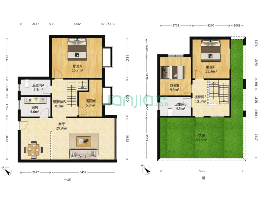 怡沁苑 3室1厅2卫 123平方