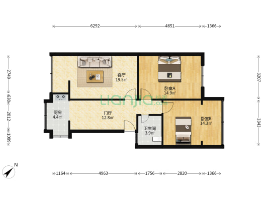 营康西路16号 2室1厅1卫 71平方