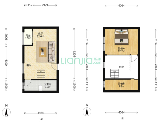 恒生汇金苑 2室1厅1卫 47平方