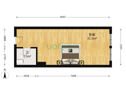 天丰东环广场 1室0厅1卫 50平方