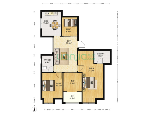 建滔昇悦居 4室1厅2卫 1平方