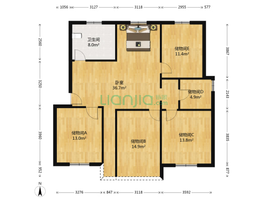 华通花园三区 1室0厅1卫 120平方