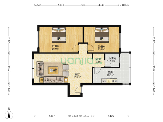 金星巷15号 2室1厅1卫 89平方