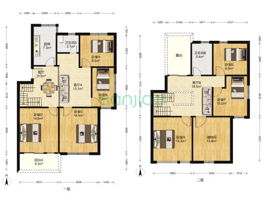 逸兴家园 7室3厅2卫 162平方