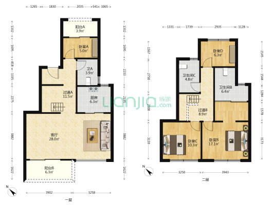 领地天府兰台宸园 4室1厅3卫 149平方