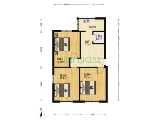 新兴巷 3室1厅1卫 70平方