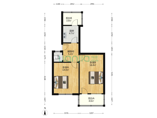华丰小区 2室0厅1卫 60平方