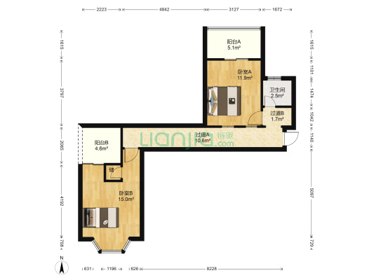 东方名城康郡 2室0厅1卫 118平方