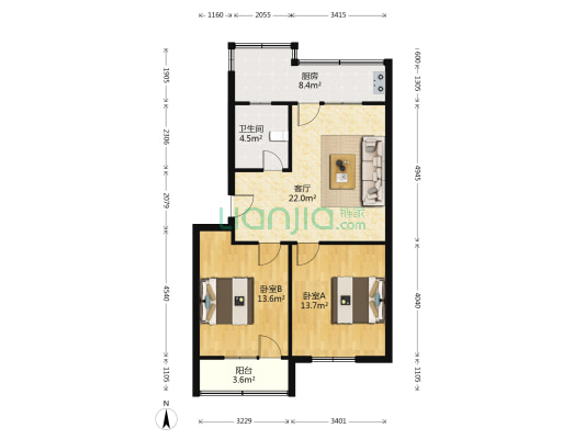 货站北街67 2室1厅1卫 74平方
