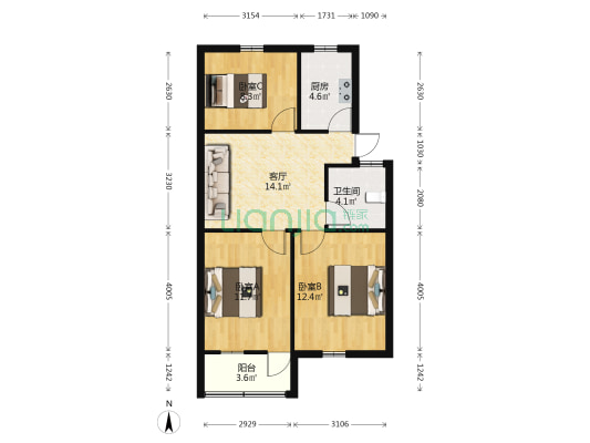 万安局巷 3室1厅1卫 71平方