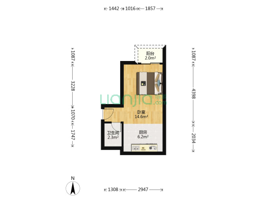 易丰大厦 1室0厅1卫 36平方