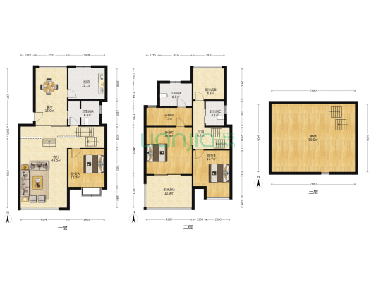湘洲人家 3室2厅3卫 184平方