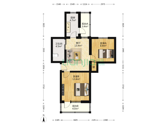 新安里 2室1厅1卫 70平方