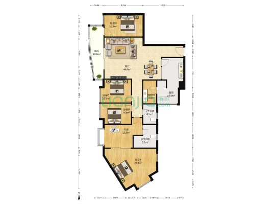 世代锦江华宅 5室1厅2卫 193平方