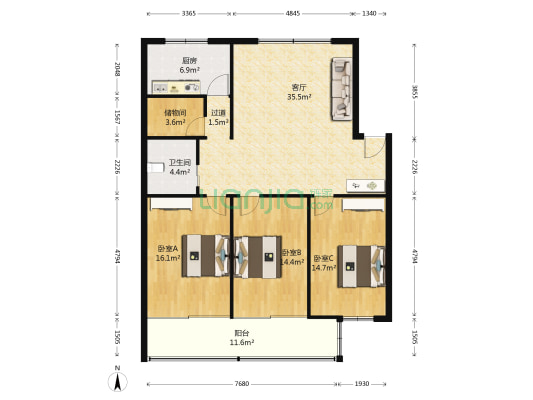 东浦小村 3室1厅1卫 118平方