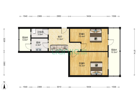 宜昌北里 2室1厅1卫 72平方
