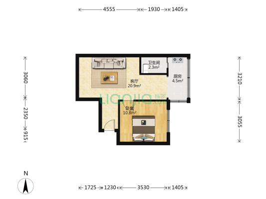 文明路18号 1室1厅1卫 30平方