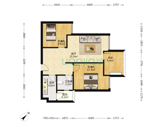 琅樾江山 3室1厅1卫 75平方