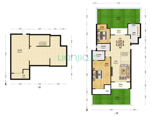 香缇半岛 2室1厅2卫 204平方