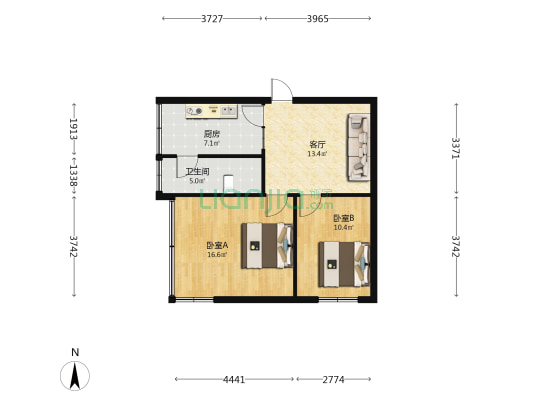 桂月巷 2室1厅1卫 61平方