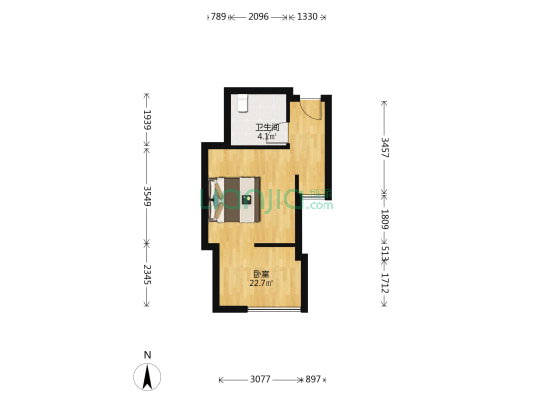 解放碑 大唐诺亚2014年次新房，精装，邻白象街风貌区-户型图