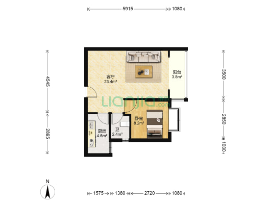 裕华嘉苑五期 1室1厅1卫 61平方